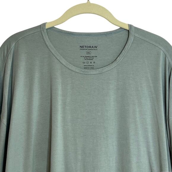 Netdraw Womens Ultra Soft Bamboo Viscose Tee Size 3XL Deep Sage Long Sleeve - Picture 2 of 4